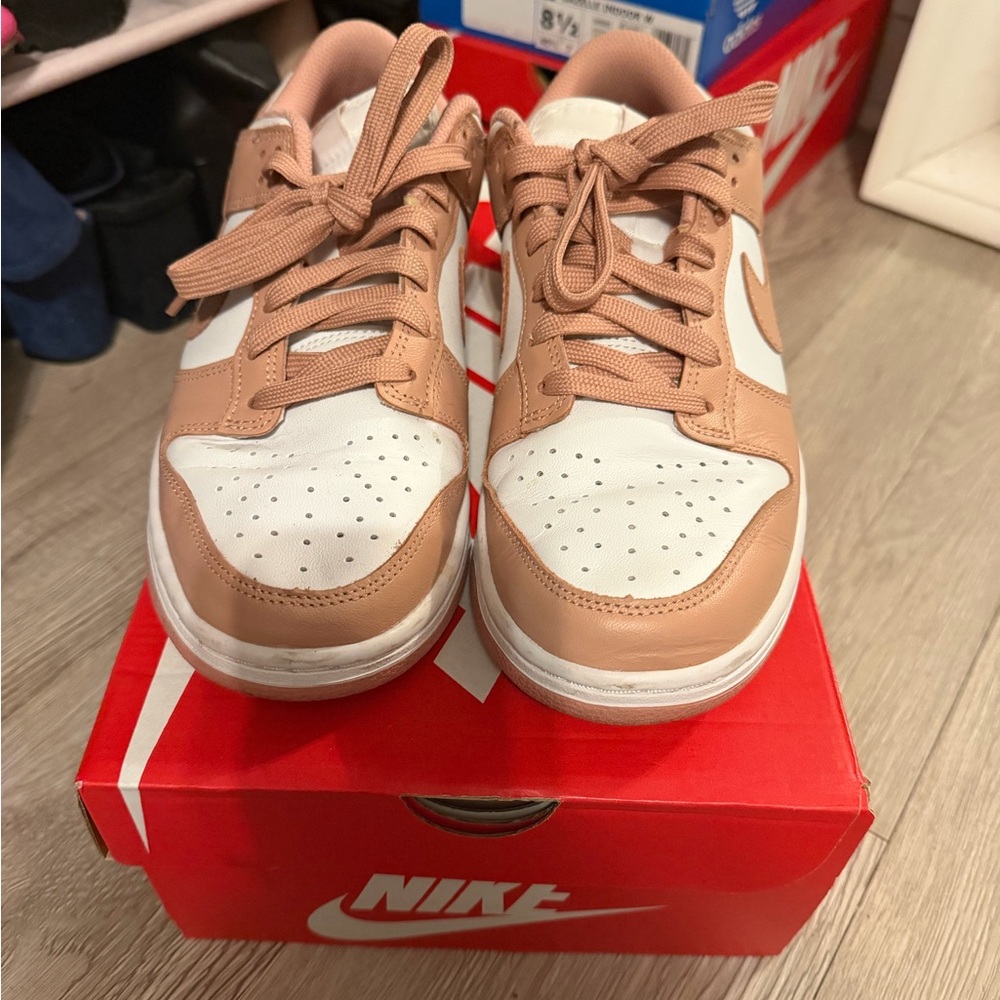 Nike Kids' White and Brown Sneakers